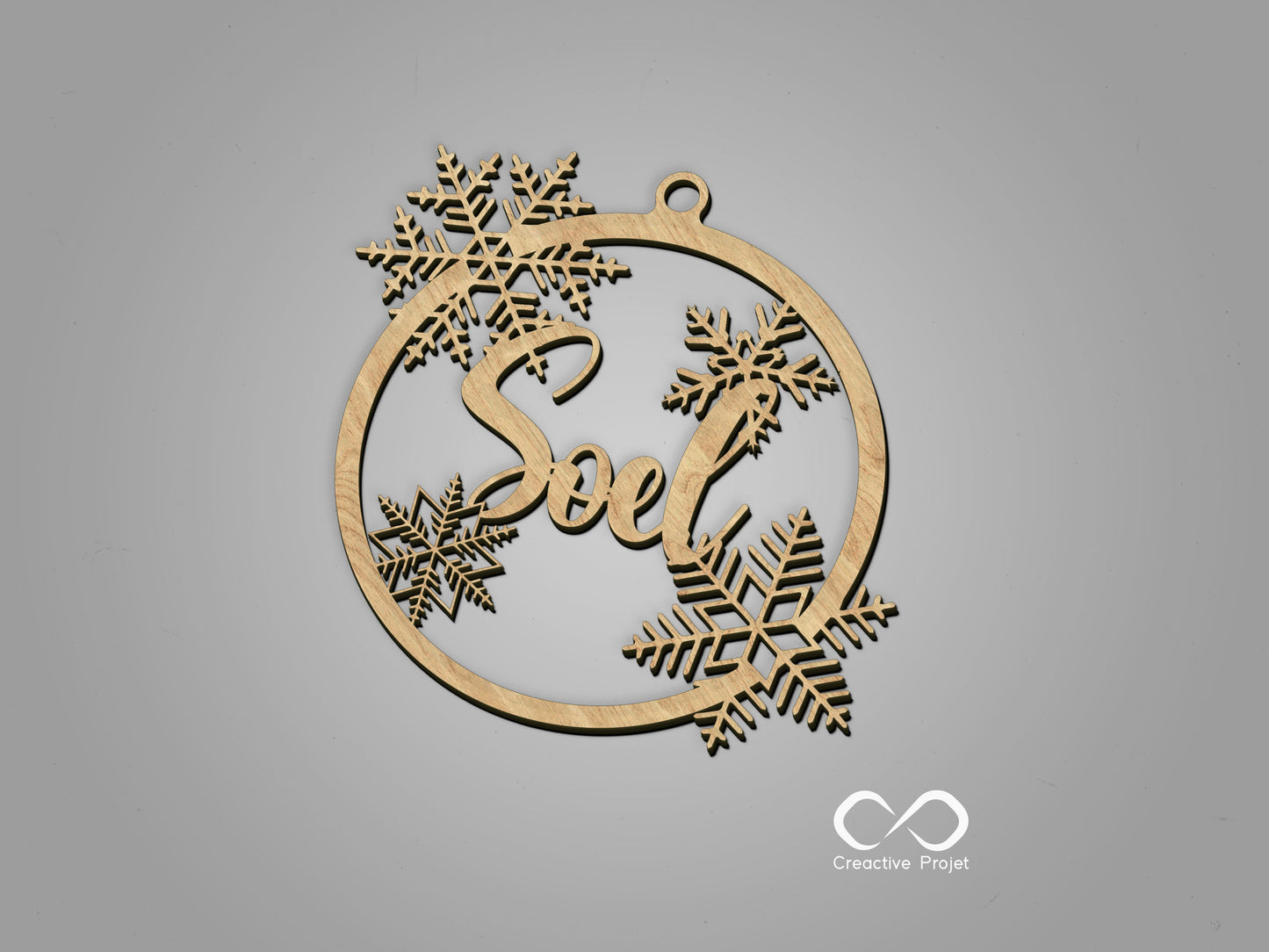 Boule de Noël en bois personnalisée